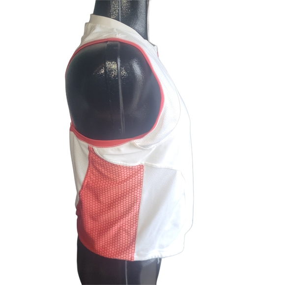 Nike White And Red Sleeveless Running Activewear Top L - Picture 3 of 6